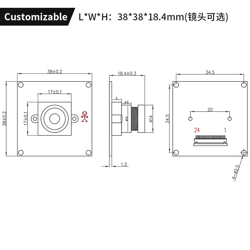 豪威OV2643 1080P DVP摄像头模组5714 作者:Adminisp 帖子ID:50 OV2643,DVP摄像头模组
