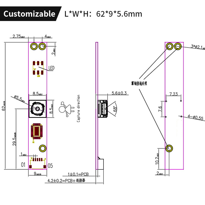 豪威OV5645 5MP USB MIPI DVP摄像头模组8429 作者:Adminisp 帖子ID:72 OV5645,USB摄像头模组,MIPI摄像头模组,DVP摄像头模组